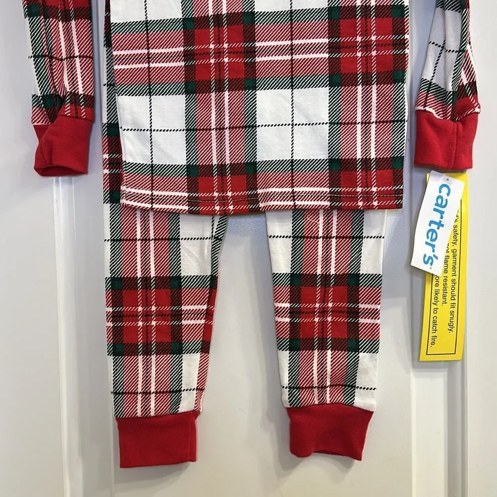 Carter’s Holiday Plaid Cotton PJ Pajama Set Size 2T Unisex